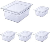 Carlisle FoodService Products Storplus 1/2-Size Food Pan for Catering, Buffets, and Restaurants, Polycarbonate 6 Inches Deep, Clear (Pack of 5)