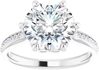AVERA DIAMOND 1CT-3CT Unique Moissanite Engagement Ring for Women, Round Cut Channel Set Wedding Ring Gifts for Women, 925 Silver, 10K/14K/18K Solid Gold Jewelry (3 CT, White)