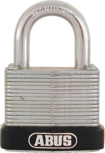 Economy Laminated Steel Keyed Different Padlock by ABUS – KD, Alloy Steel, Silver, Model 45/30 C KD