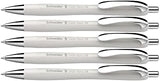 Schneider Trend Limited Edition Slider Rave Colors, XB (Extra Broad) Ballpoint Pen, Refillable + Retractable, 1.4 mm, White Barrel, Blue Ink, Box of 5 Pens (132512)
