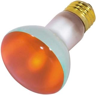 Satco S3203 50 Watt R20 Incandescent 130 Volt Medium Base Light Bulb, Amber