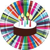 Creative Converting Club Pack French Bull Birthday Cake Design 9in Round Printed Paper Plates, Box 120 Paper Plates
