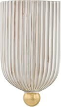 Mitzi H1056101-AGB/CFC Amira - 1 Light Wall Sconce - 10.25 Inches Tall and 6.25 Inches Wide - Aged Brass/Ceramic Fluted Cream