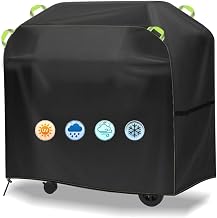 BBQ Grill Cover for Cookshack Smokette Elite 2019-2026 | Waterproof BBQ Grill Cover High-Density Oxford Canvas Reflective Webbing Grab Handles Bottom Drawstring