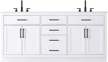 Elegant Kitchen and Bath Alden 72" Double Bathroom Vanity in White