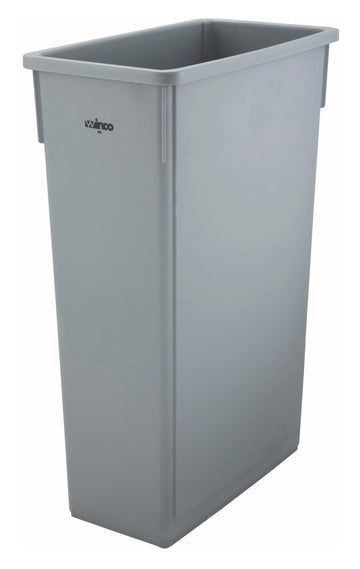 Slender Trash Can by Winco – 23 Gallon, 23.0 gallons, Plastic, Gray, Model PTC-23SG