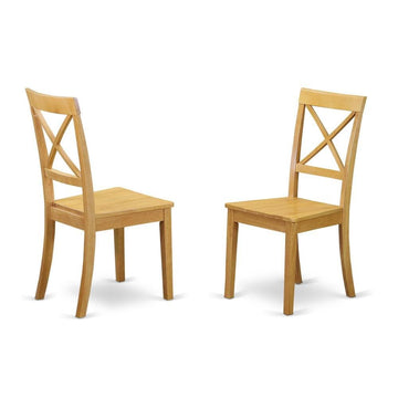 Dining Chair with High Back by Furnifact – Wood, Oak, Pack of 2