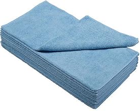 Global Industrial 16" x 16" 300 GSM Microfiber Cleaning Cloths, Blue, 12 Cloths/Pack, for All Janitorial, Food Service and General Purpose Applications