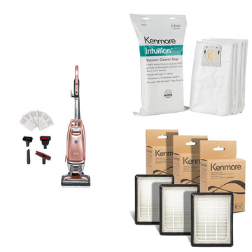 Intuition Bagged Upright Vacuum Cleaner with Bag & Filter Kit by Kenmore – Rose Gold + Bag & Filter Kit, Pack of 3, Model BU4050