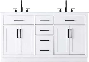 Elegant Kitchen and Bath Alden 60" Double Bathroom Vanity in White
