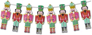 Nutcracker Paper Banner Garland – 10 FT Christmas Hanging Decoration, Nutcracker Shapes with White String – Holiday Party, Fireplace, Mantel, and Wall Décor