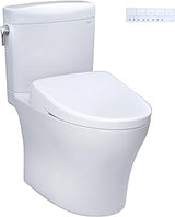 TOTO WASHLET®+ Aquia IV® Cube Two-Piece Elongated Dual Flush 1.28 and 0.9 GPF Toilet with S7A Contemporary Bidet Seat, Cotton White - MW4364736CEMFGN#01