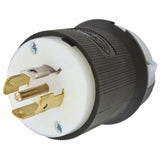 Locking Plug 20A 3PH 120/208V L21-20P Black & White by Hubbell – Nylon, Black, White, Model HBL2511