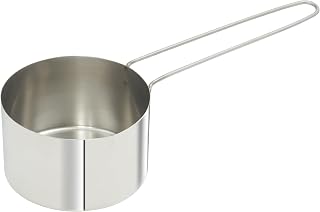 Winco 6" 1-3/4 Cup Stainless Steel Measuring Cup with Wire Handle | Graduated measurements, Stackable design, For liquid and dry ingredients, baking and commercial food prep