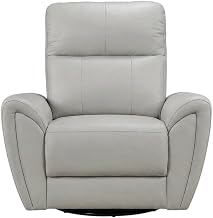 Starlight Canyon Home Leather-Upholstered Armchair with Swivel Glider Base, Swivel Recliner Chair for Living Room and Nursery Glider, Gray