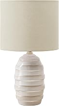 Monarch Specialties I 9789 Lighting, 17" H, Table Lamp, Ivory Ceramic, Beige Shade, Contemporary, Modern
