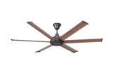72" Bison Ceiling Fan with LED Light by Big Ass Fans – 72", Walnut, Black w/ LED, Model BS1-72BN-03