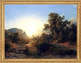 Art Oyster The Younger Karoly Marko In the Vicinity of Pisa - 21" x 28" Premium Canvas Print with Antique Gold Finish Frame