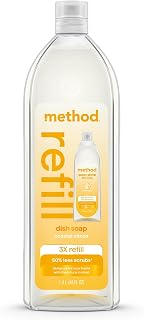 Method Super Shine Liquid Dish Soap Refill, Coastal Citron, 48 fl oz