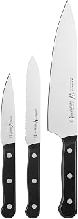 HENCKELS Solution 3-Pc Starter Knife Set, Razor-Sharp, German Engineered | Informed by 100+ Years of Mastery. Dishwasher Safe, Ergonomic Handles, Durable Single Piece Stamped Blade Construction.