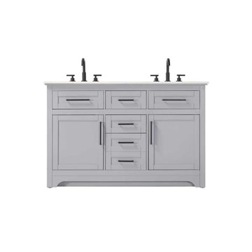 54" Double Bathroom Vanity in Grey by Elegant Kitchen and Bath – unspecified, Aluminum, Grey, Model VF85054DGR