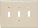 Legrand Pass & Seymour TPJ3LA Trademaster Jumbo Oversized Unbreakable Nylon Wall Plate, 3 Gang, Three Toggle Cover, Light Almond (1 Count)
