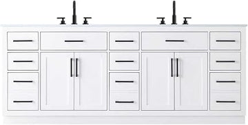 Elegant Kitchen and Bath Alden 84" Double Bathroom Vanity in White