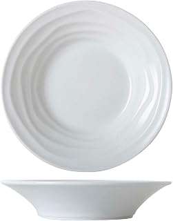 Tuxton China GDP-062 Soup Bowl, 14 oz., 9" dia. x 1-7/8"H, round, rimmed, microwave & dishwasher safe, oven proof, fully vitrified, lead-free, TuxTrendz, Sandbar, Porcelain White, Pack of 12