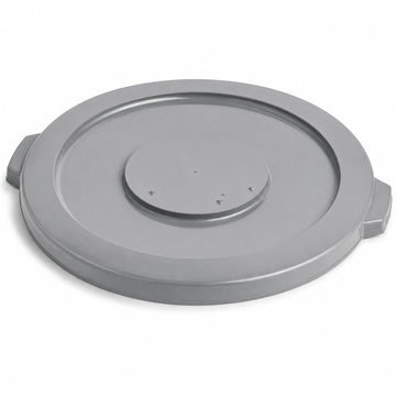 20 Gallon Gray Round Commercial Trash Can Lid by Glownary – Sainless Steel, Silver, Model 475tcld20gy