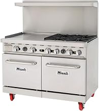 Migali C-RO4B-24GL-LP 4 Burner Range, 24” Griddle Left Side, (2) Ovens, Liquid Propane