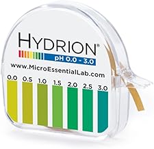 Micro Essential Lab 305 Hydrion Short Range pH Test Paper Dispenser, 0.0 - 3.0 pH, Single Roll