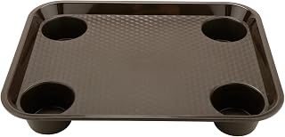 G.E.T. FT-20-BR BPA-Free Stackable Cafeteria / Fast Food Tray, 17" x 14", Brown (Set of 12)