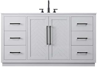 Elegant Kitchen and Bath 60" Single Bathroom Vanity in Grey