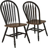 Starlight Canyon Home Rubberwood Solid Wood Windsor Side Chairs Set of 2, Spindle Dining Chairs for Kitchen or Dining Room Tables