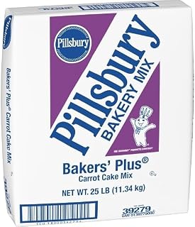 General Mills Pillsbury Bakers' Plus Carrot Cake Mix, 25 lb Bulk Pack, Professional Baking Mix
