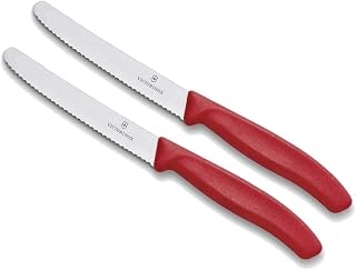 VANELC Victorinox Küchenmesser-Set 2 Stück (11cm, Extra scharfer Wellenschliff, Tafelmesser, Ergonomischer Griff, Spülmaschinengeeignet)