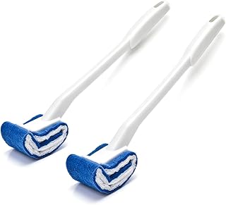 2 Pack Toilet Brush Bowl Brush, Curved Good Grip Easy to Use Deep Cleaning | Toilet Scrubber, Anti Splashing Easy to Store, Hanging Portable Toilet Bowl Brush for Bathroom