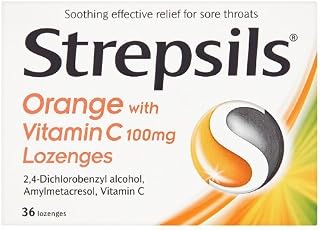 Orange with Vitamin C 100mg 36 Lozenges by Strepsils