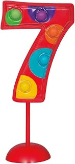 Unique Party Flashing Number 7 Party Cake Decoration - 4.5" | Red | 1 Pc