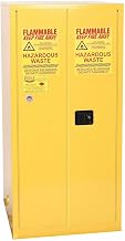 Eagle 55 Gallon Haz-Mat Safety Cabinet, One Drum Vertical, 1 Shelf, 2 Door, Self-Close, Made in The USA, Yellow, HAZ2610X