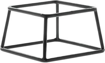 HUBERT Pedestal Display Riser Square Black Rubber-Coated Steel - 7"L x 6"W x 4"H