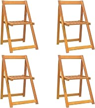 vidaXL Folding Chairs 4 pcs Solid Wood Acacia
