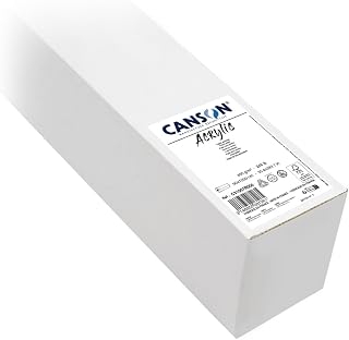 Canson Acrylic, Acrylic Paper, Canvas Grain, 400 GSM, Roll, 0.9 x 10 m, Natural White