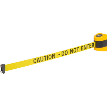 Magnetic Retractable Belt Barrier by Global Industrial – ABS Plastic, Yellow, Model GLOBAL-MWP400Y-YBC150