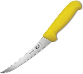 Victorinox 6" Boning Knife, Curved, Flexible Blade, Yellow Fibrox Handle 5.6618.15