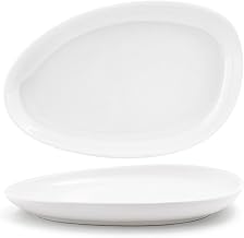 Front of the House SPT056WHP20 14" Oval Kiln Plate, Diameter ", 14" L x 19" W x 1.5" H, White (Pack of 2)