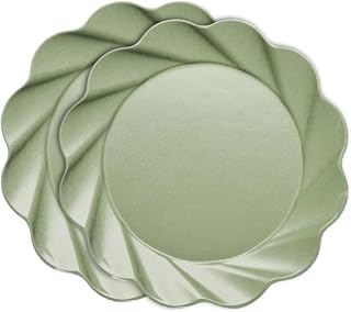 Sophistiplate Eco-Friendly Compostable Dinner Plates - Made of Bamboo Wood Fiber, and Sugarcane- Biodegradable and Disposable Party Plates- Sturdy & Heavy Duty - Pack of 16