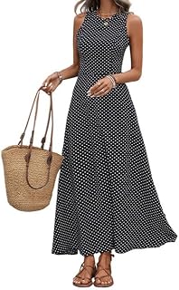Women's Elara Polka Dot Sleeveless Maxi Dress