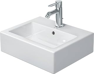 Duravit 070445-1HOLE Vero 14" Ceramic Vanity Top - White/Glazed Underside