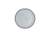 China Espresso Saucer by Tuxton – 5", Porcelain, Blue/Porcelain White, Pack of 36, Model SBE-050